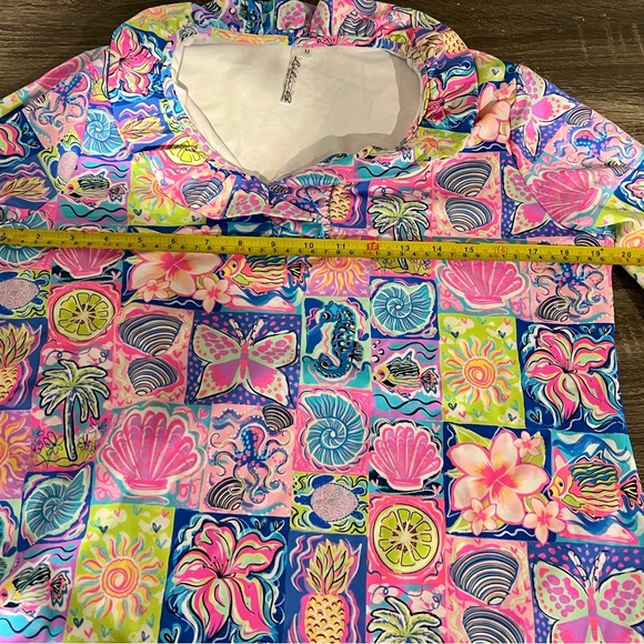Lulu B UPF 50+ Cooling Sun Shirt Top Medium Colorful Coastal Print - Picture 6 of 12
